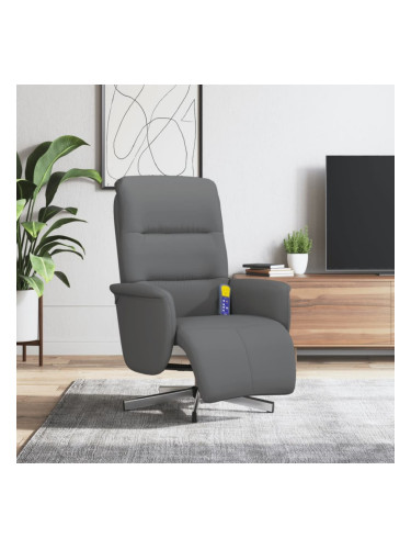 Sonata H Масажен реклайнер стол с поставка за крака, тъмносив, текстил