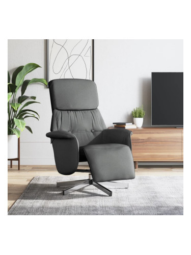 Sonata H Реклайнер стол с поставка за крака, тъмносив, плат