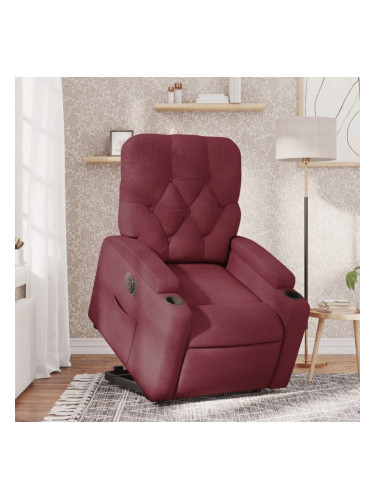 Sonata H Електрически изправящ реклайнер стол, виненочервен, текстил