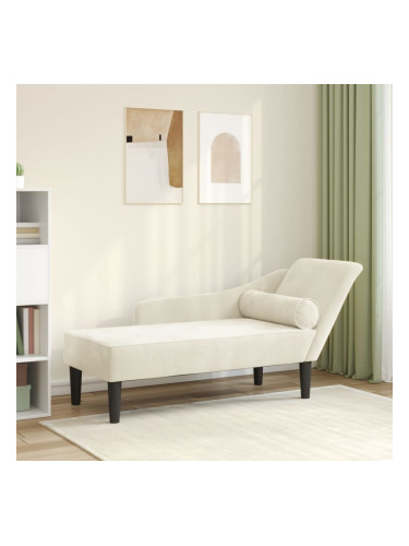 Sonata H Кушетка с възглавници, кремава, кадифе