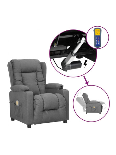 Sonata H Изправящ масажен стол, светлосив, текстил