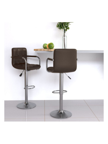 Sonata H Бар табуретки, 2 бр, кафяви, изкуствена кожа