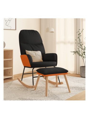 Sonata H Люлеещ стол с табуретка, черен, плат