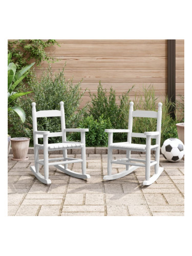 Sonata H Люлеещи се столове за деца 2 бр бял масивно дърво топола