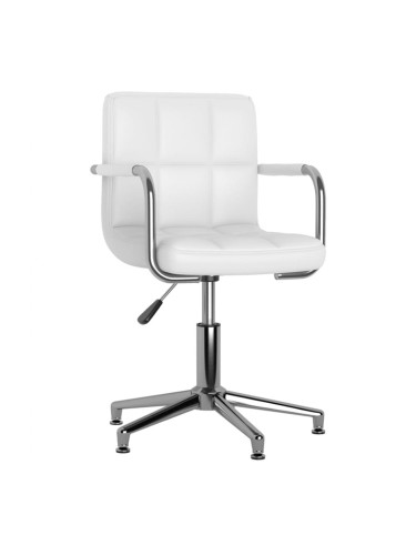 Sonata H Въртящ се трапезен стол, бял, изкуствена кожа