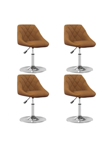 Sonata H Въртящи се трапезни столове, 4 бр, кафяви, кадифе