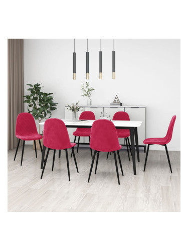 Sonata H Трапезни столове, 6 бр, виненочервени, кадифе