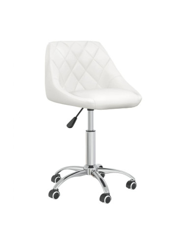 Sonata H Въртящ се трапезен стол, бял, изкуствена кожа