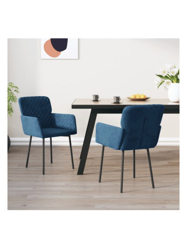 Sonata H Трапезни столове, 2 бр, сини, кадифе
