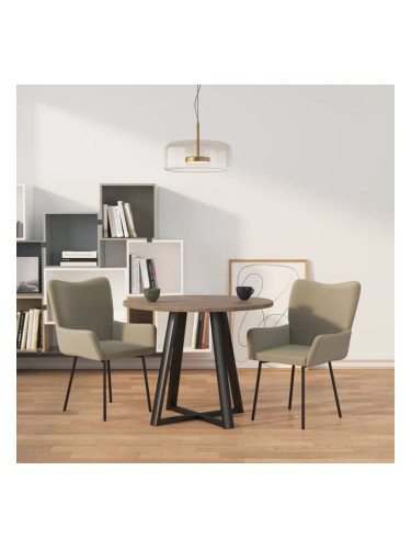 Sonata H Трапезни столове, 2 бр, светлосиви, кадифе