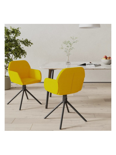 Sonata H Въртящи трапезни столове, 2 бр, жълти, кадифе