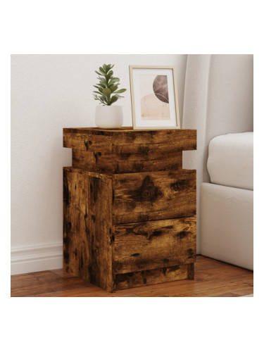 Sonata H Нощни шкафчета с LED осветление, 2 бр, опушен дъб, 35x39x55 см