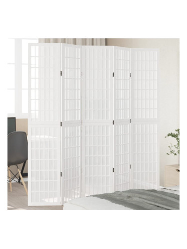 Sonata H Разделител за стая, 5 панела, бял, дърво пауловния масив