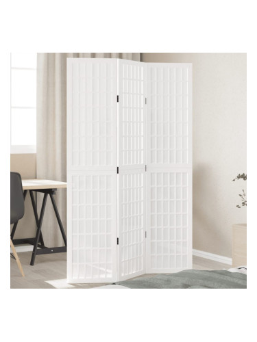Sonata H Разделител за стая, 3 панела, бял, дърво пауловния масив
