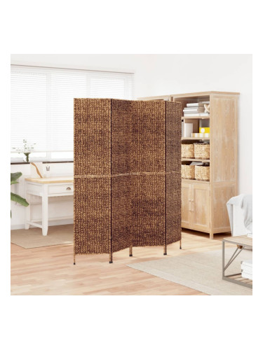 Sonata H Разделител за стая, 4 панела, кафяв, 163x180 см, воден хиацинт