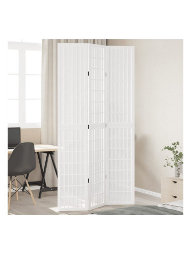 Sonata H Разделител за стая, 3 панела, бял, дърво пауловния масив