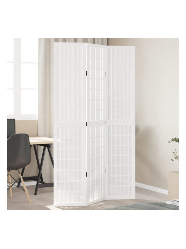 Sonata H Разделител за стая, 3 панела, бял, дърво пауловния масив