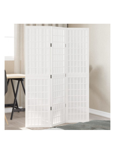 Sonata H Разделител за стая, 3 панела, бял, дърво пауловния масив