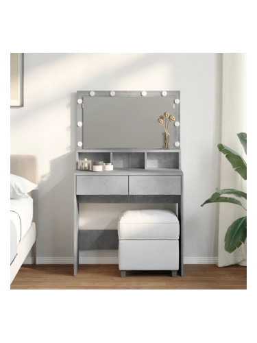 Sonata H Тоалетка с LED, бетонно сива, 80x41x134,5 см