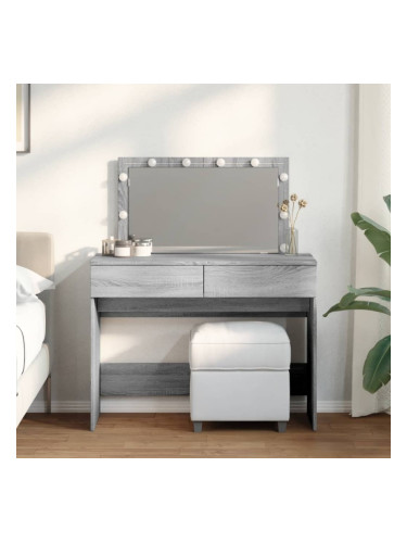 Sonata H Тоалетка с LED, сив сонома, 100x40x120 см