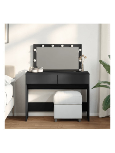 Sonata H Тоалетка с LED, черна, 100x40x120 см