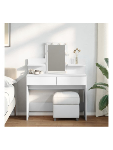 Sonata H Тоалетка с LED, бяла, 100x40x130 см