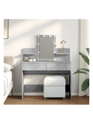 Sonata H Тоалетка с LED, бетонно сива, 100x40x130 см