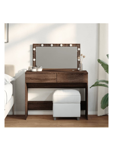 Sonata H Тоалетка с LED, кафяв дъб, 100x40x120 см