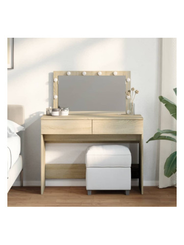 Sonata H Тоалетка с LED, дъб сонома, 100x40x120 см