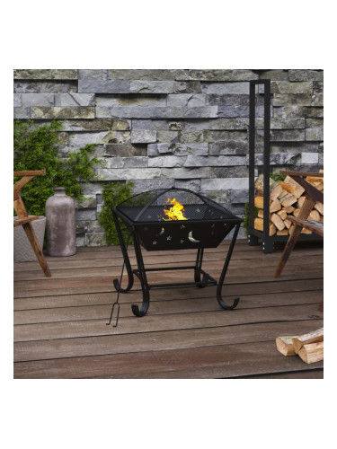 Sonata H Преносимо огнище с ръжен, 50 см, XXL, стомана
