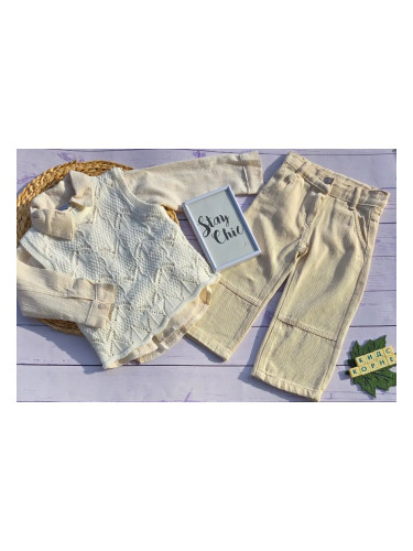 Premium детски комплект с жилетка и дънки Miss Elite