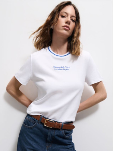 Mohito - Памучна тениска - бяло