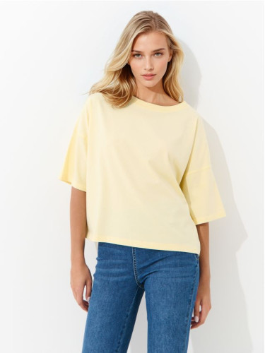 Mohito - Памучна тениска - кремaво