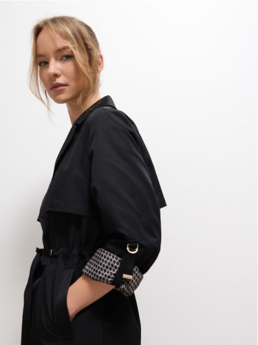 Mohito - Палто с колан - черен