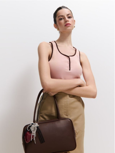 Mohito - Топ с презрамки - пастелно розово