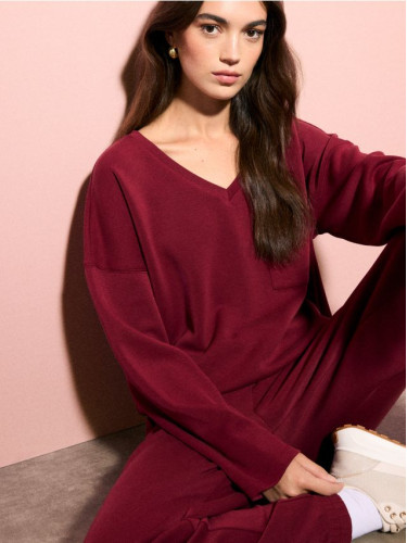 Mohito - Суитшърт с остро деколте - червен