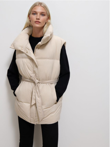 Mohito - Капитониран елек - бежово