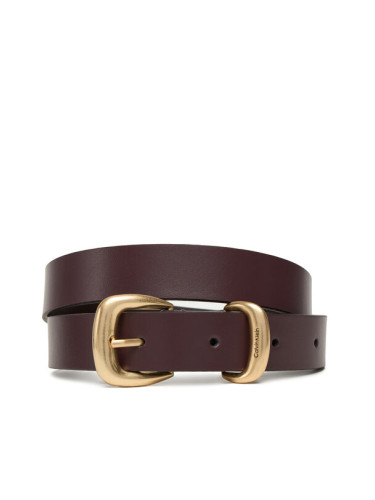 Calvin Klein Дамски колан Sarah 2 Piece Logo Buckle Belt LV04K7012G Кафяв
