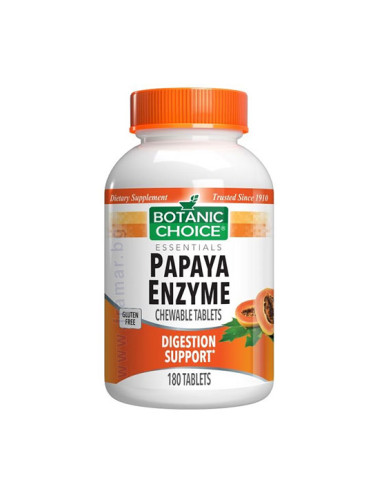 БОТАНИК ЧОЙС ПАПАЯ ЕНЗИМ дъвчащи таблетки * 180  