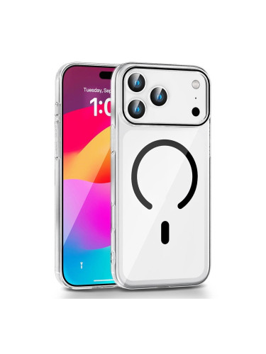 Силиконов кейс bSmart Clear Thin Magsafe, За iPhone 17 Pro (6.3), Черен