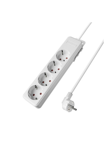 Разклонител 4 гнезда, кабел 1.5м, бял, Braytron, BY72-00041