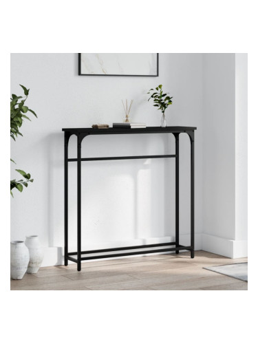 Sonata H Конзолна маса, черна, 75x19,5x75 см, инженерно дърво