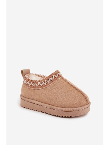 Boto Ботуши за сняг Детски боти до глезена на платформа изолирани с косъм Бежови Vilabria