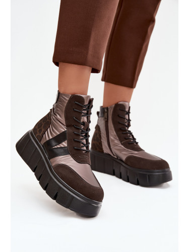 Дамски ботуши с подплата на платформа Vinceza