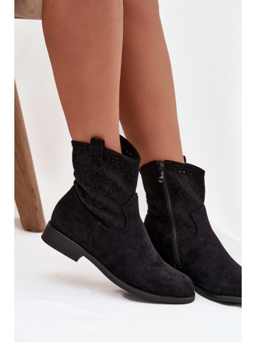 S. BARSKI Дамски боти с нисък ток с отворен модел S.Барски