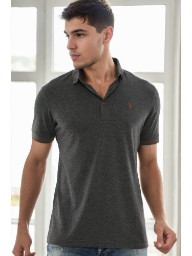 T9586 DEWBERRY MEN'S POLO SHIRT-ANTHRACITE-1