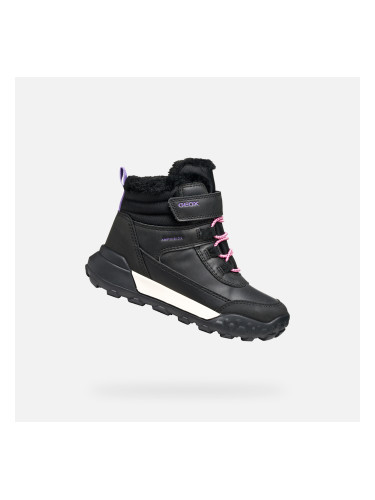 Black Girls Ankle Boots Geox Trekkyup AB - Girls