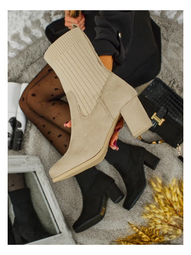 Resti Women's eco-suede heeled ankle boots with a sock-like insert LumenThorn