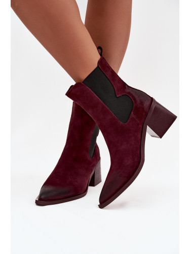 Кожени велурени дамски боти на ток топли Artiker