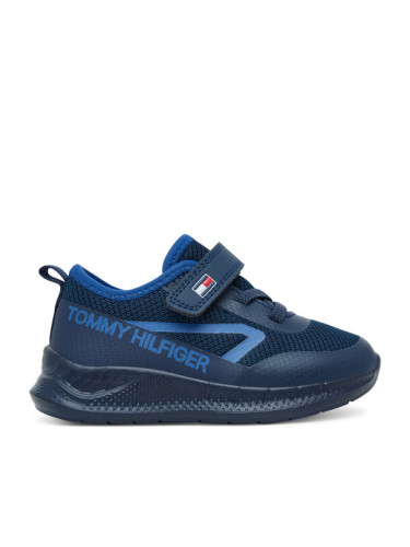 Tommy Hilfiger Сникърси Low Cut Lace-Up/Velcro Sneaker T1B9-34110-1843 M Тъмносин